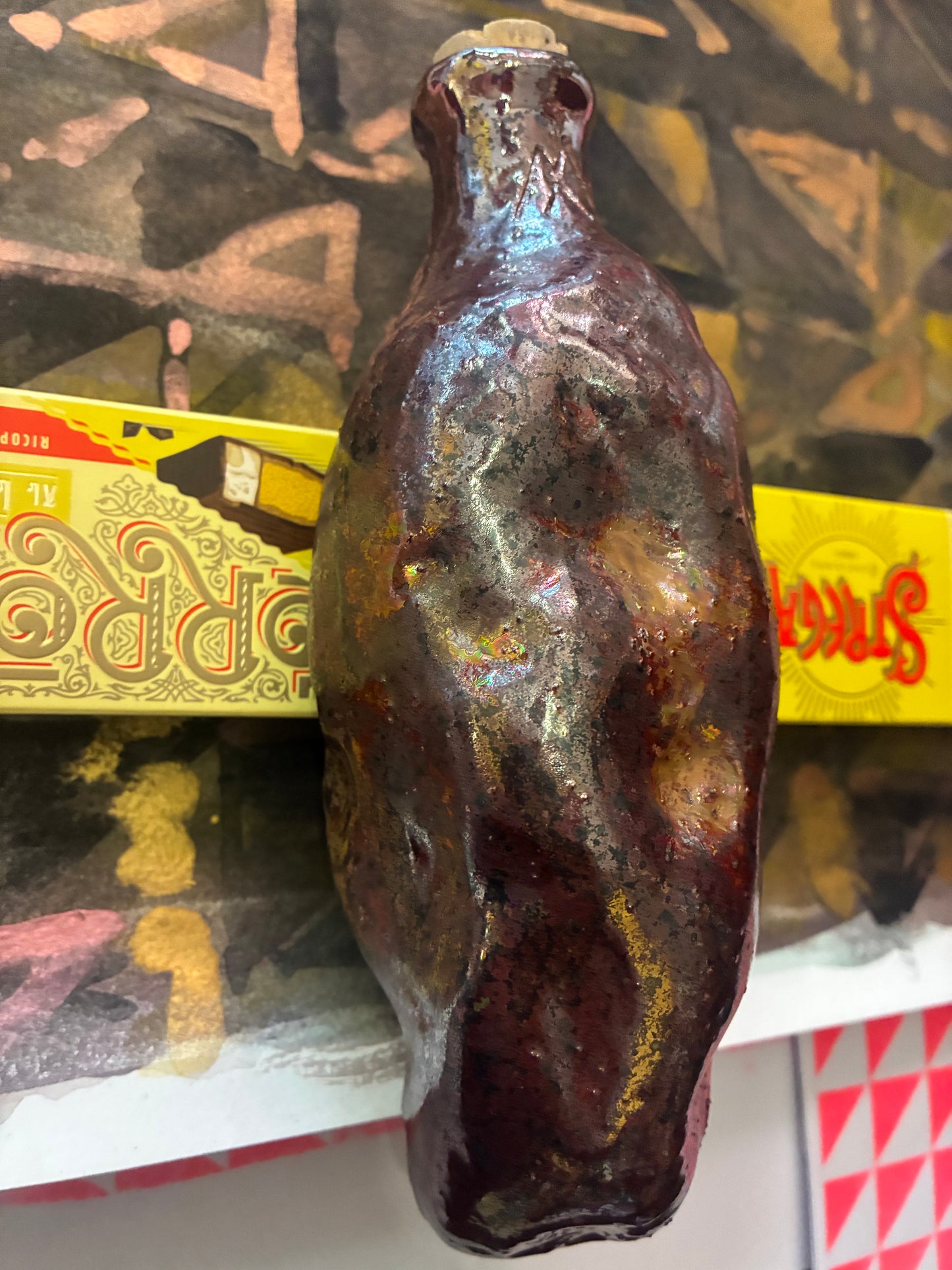 Myfanwy Macleod Ceramic Potato Flask, Strega Pan di Torrone, Watercolour