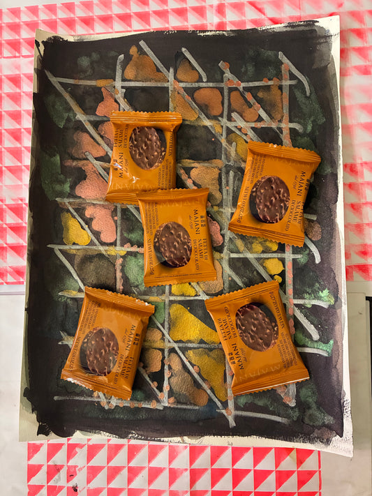 Watercolour with Majani Fetta di Salame di cioccolato
