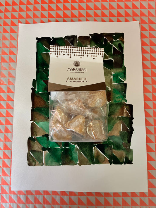 Watercolour with Marabissi Amaretti biscuits