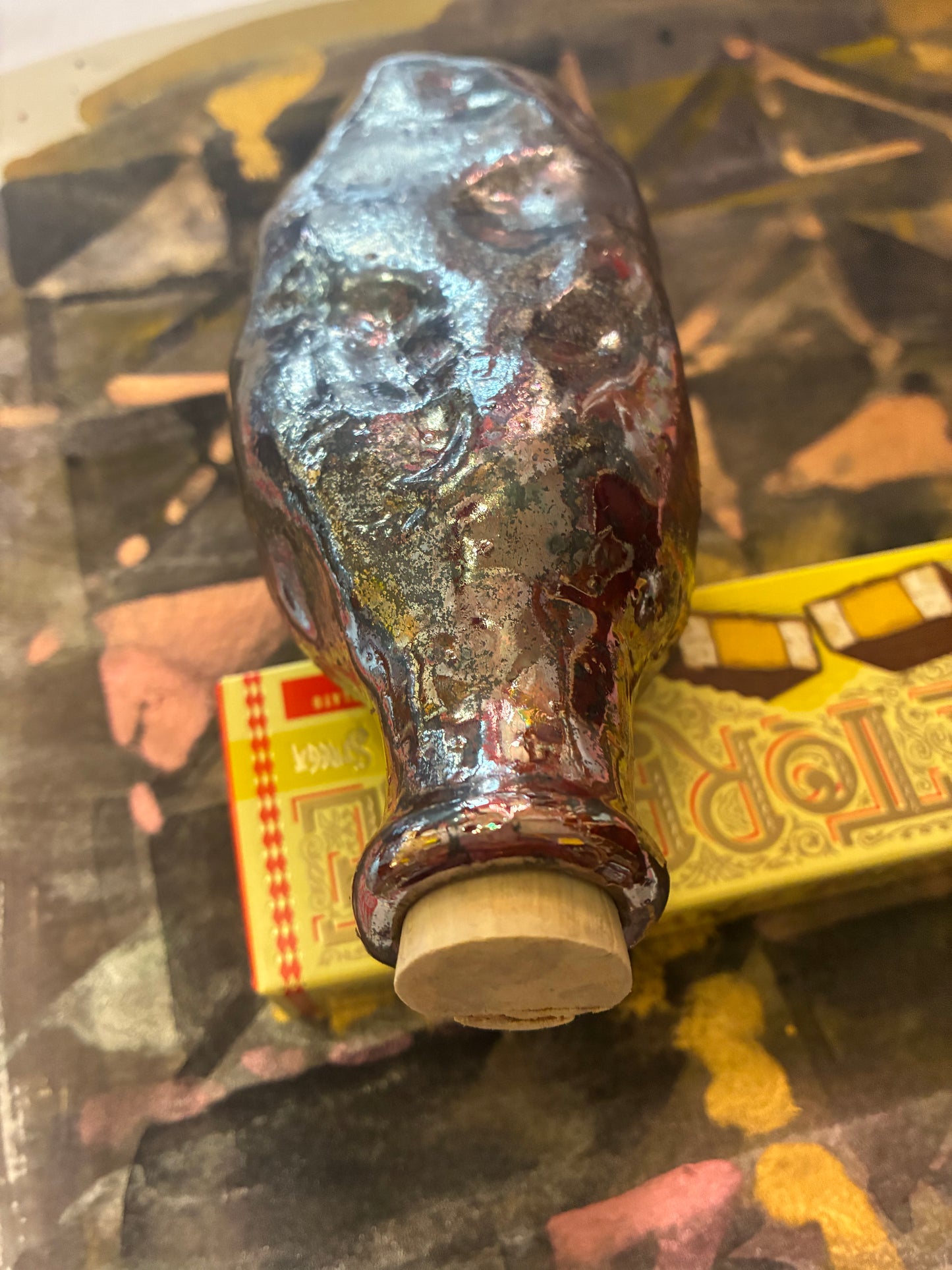 Myfanwy Macleod Ceramic Potato Flask, Strega Pan di Torrone, Watercolour